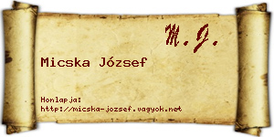 Micska József névjegykártya